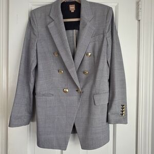 Houndstooth Double-Breasted Blazer